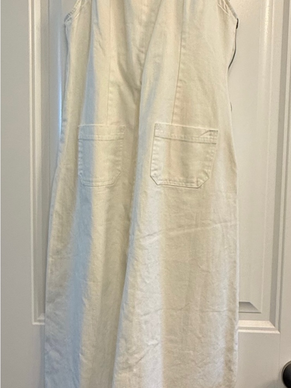 NWT Free People Dex Denim Midi Dress - ecru cream white - XS - Picture 7 of 9